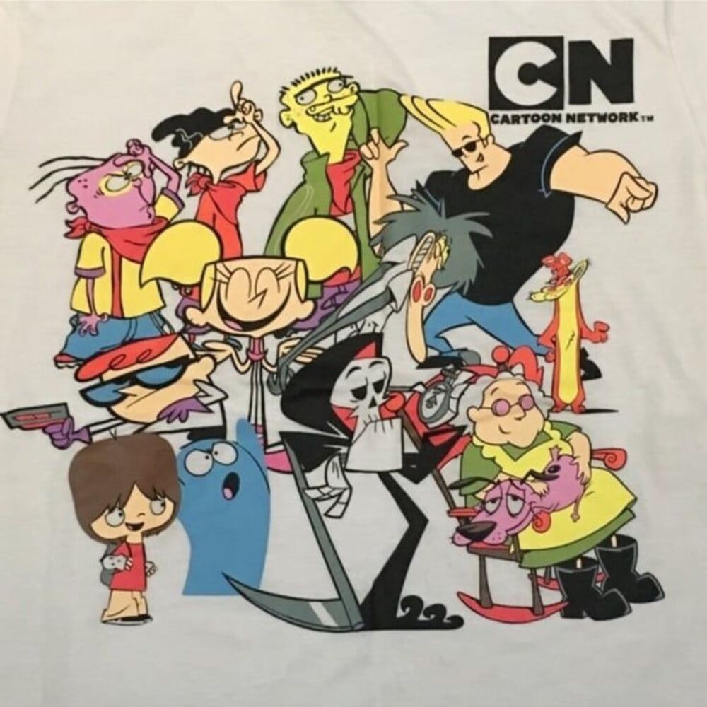 Cartoon Network Women’s XL scoop hem short sleeve Tshirt tee top 1990s Cartoon